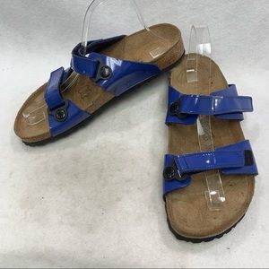Birkenstock Birki’s Blue Leather 2 Strap Sandals E
